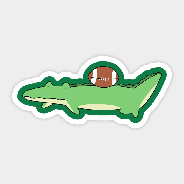 Alligator and Football Sticker by saradaboru